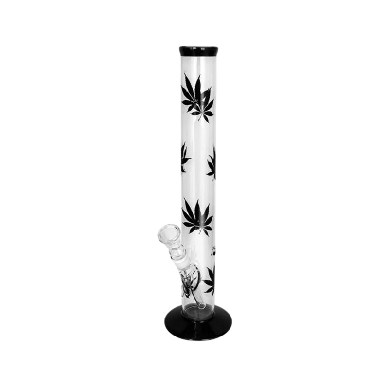 Growpoint Glas Bong Hemp Leaf Black – Zylinder, 42 cm