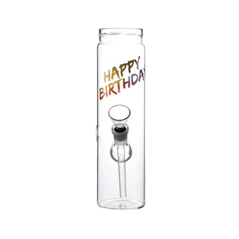 Growpoint Glas Bottle Bong Happy Birthday – 22 cm, inkl. Chillum