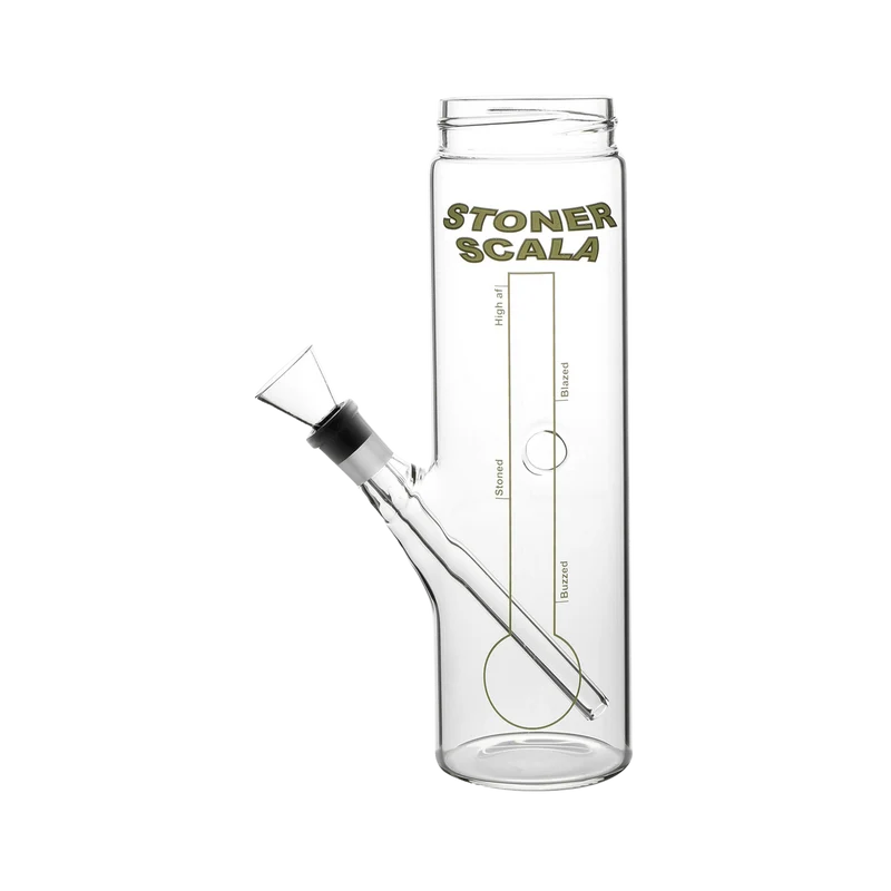 Growpoint Glas Bottle Bong Stoner Scala – 22 cm, mit Kickloch