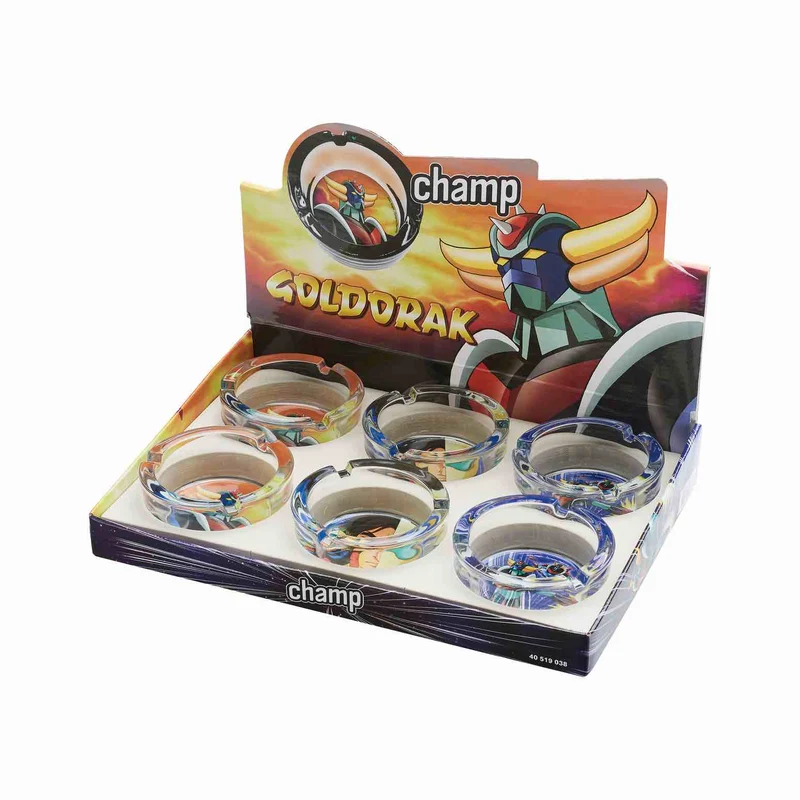 Champ Goldorak Glas Aschenbecher rund – Display 6 Stück