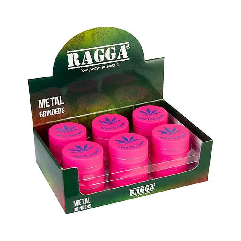Growpoint Hemp Leaf Alu Grinder Pink – 40 mm, 3-teilig