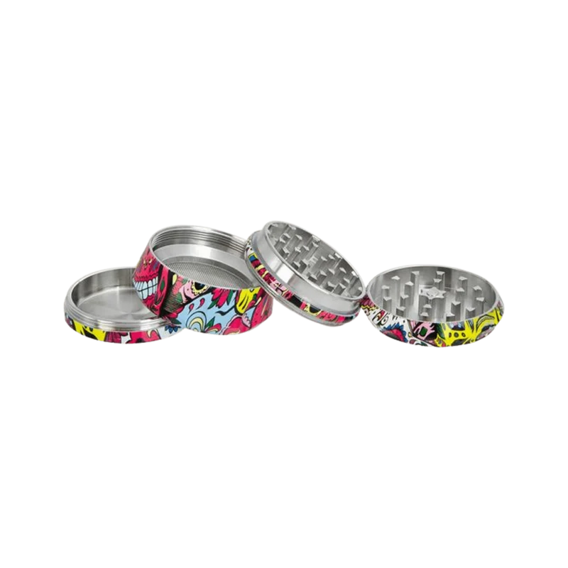 Growpoint Mexican Graffiti Alu Grinder – 50 mm, 4-teilig mit Sieb