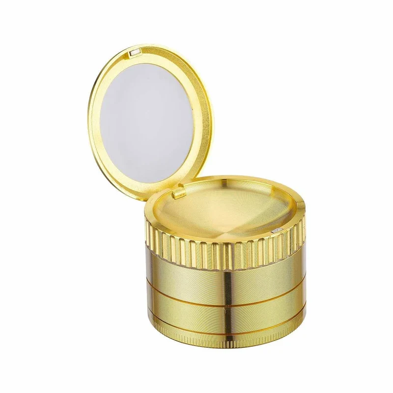 Champ High Grinder Magnifier Gold mit Lupe – 50 mm, 4-teilig