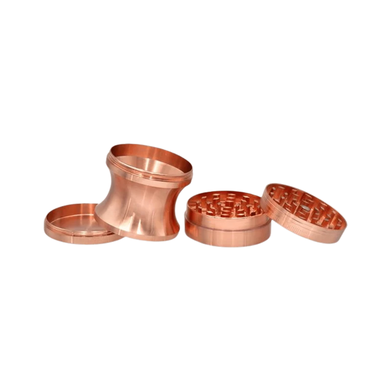 Growpoint Metallgrinder Roségold 52 mm, 4-teilig mit Sieb – Display, 6 Stück