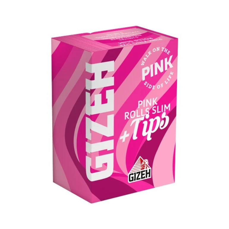 GIZEH Pink Rolls Slim 5m + Tips