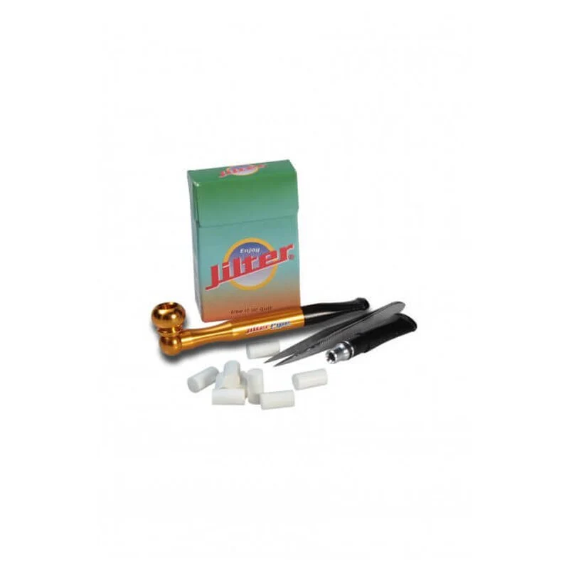 Jilter Alu One-Hit Pipe Gold – 85 mm inkl. 42 Jilter Filter (Set)