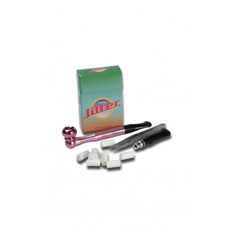 Jilter Alu One-Hit Pipe Pink – 85 mm inkl. 42 Jilter Filter (Set)