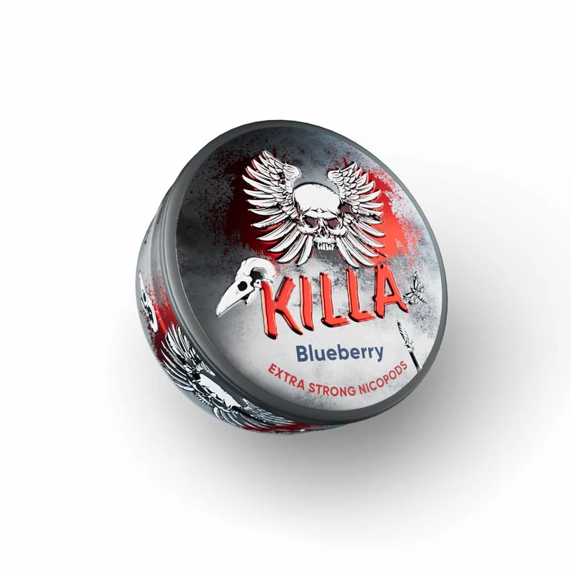 Killa Blueberry – All White Snus Nikotin Pouches, 16g