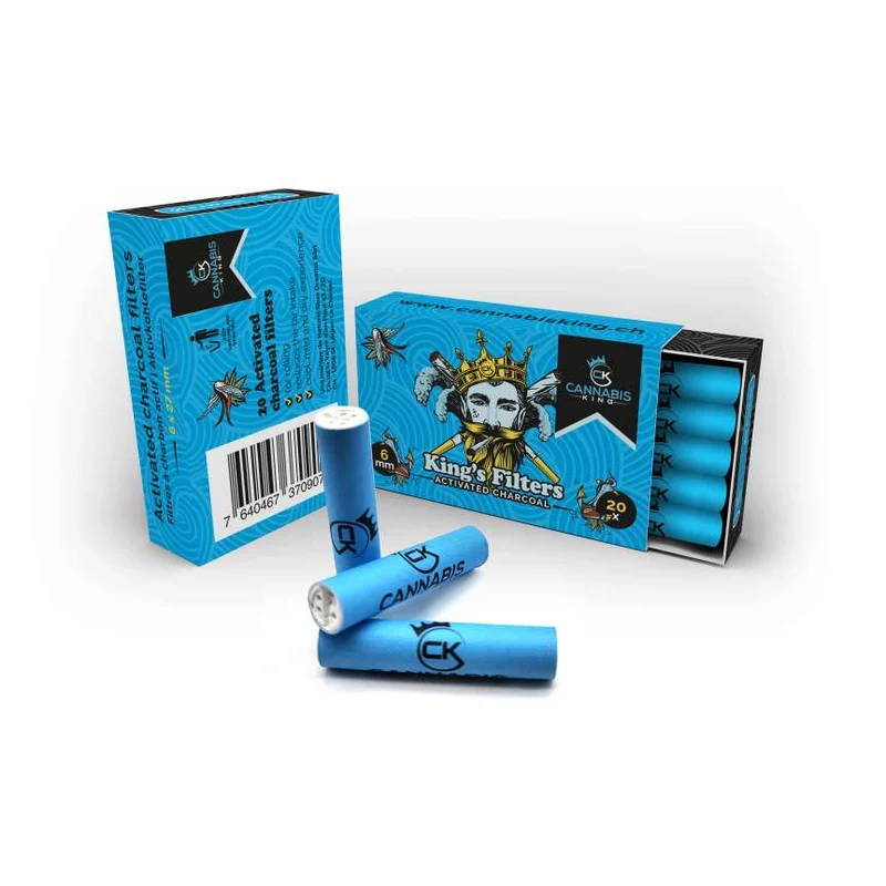 Cannabis King – King's Filters Aktivkohlefilter 6mm, 20 Stück