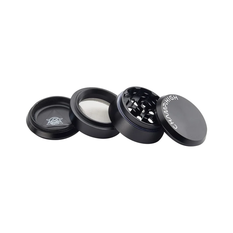 Champ High Grinder Matt Black – Aluminium, 60mm, 4-teilig