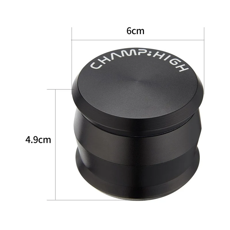 Champ High Grinder Matt Black – Aluminium, 60mm, 4-teilig