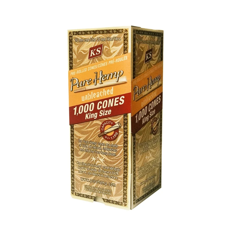 Pure Hemp Cones King Size Unbleached – Box 1000 Stück