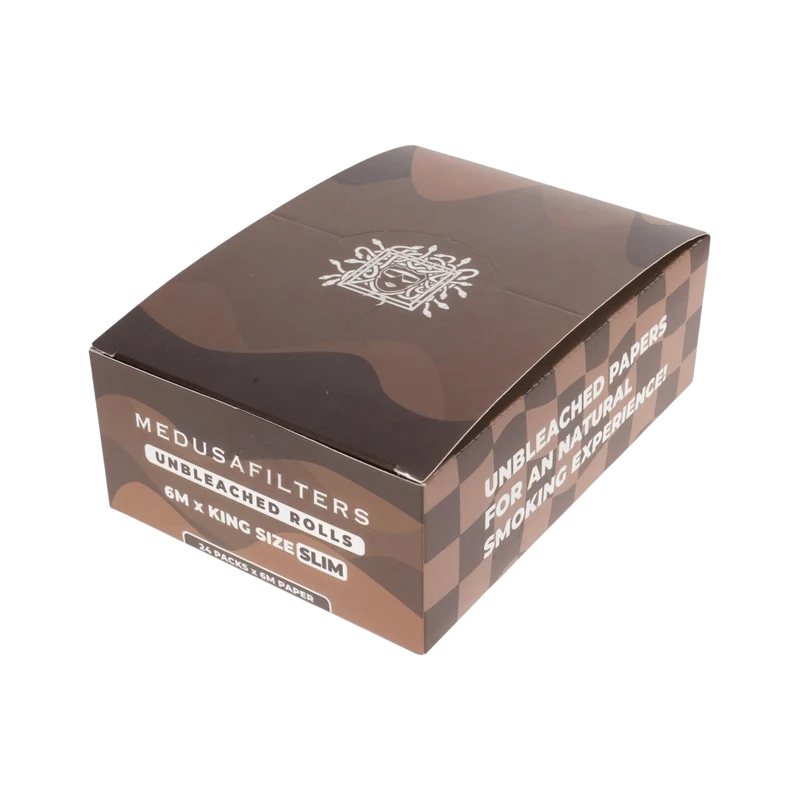 MedusaFilters King Size Slim Rolls 5 m unbleached – Display, 24 Rollen