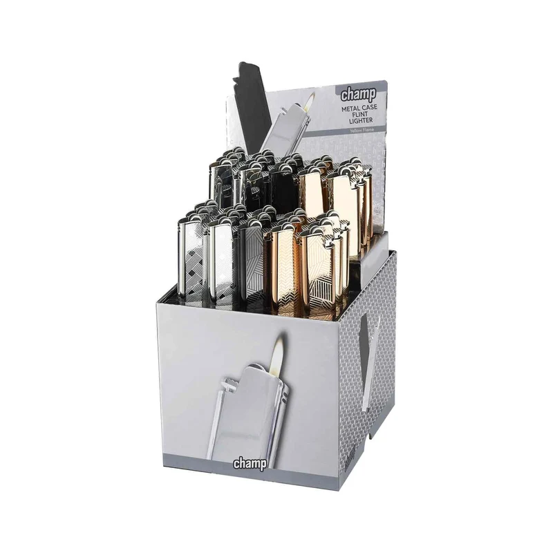 Champ Metallic Case Classic – Feuerzeug, 30er Display