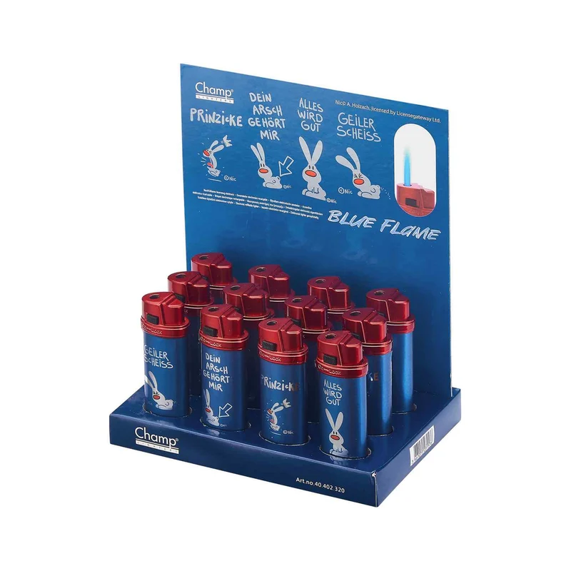 Champ NIC Funny Bunny – Feuerzeug blaue Flamme, 12er Display