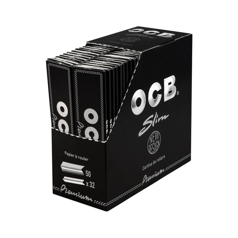 OCB Premium King Size Slim Schwarz – Papers, 32 Blatt
