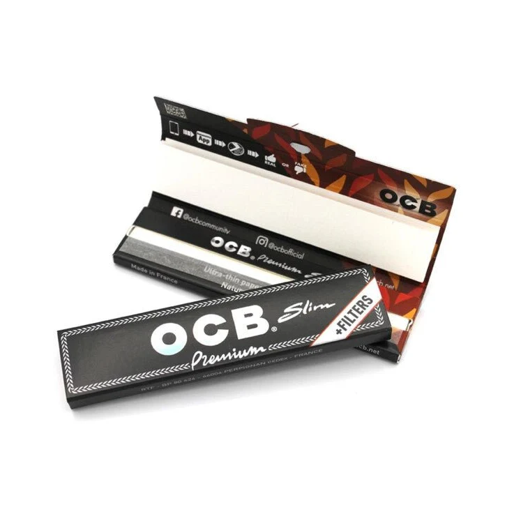 OCB Premium King Size Slim – Papers + Tips, 32 Blatt