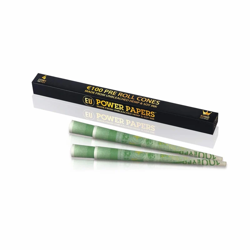 Power Papers 100 Euro – King Size Cones, Box 24x4 Stück