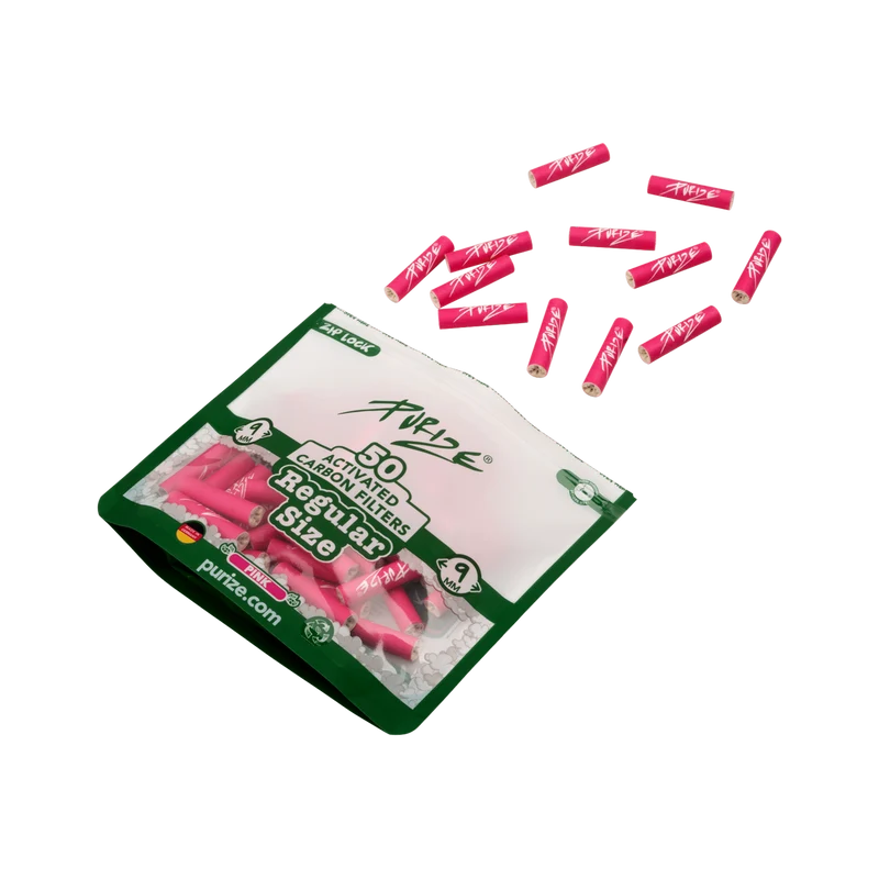 Purize Regular Size Pink – Aktivkohlefilter 9mm, 50 Stück
