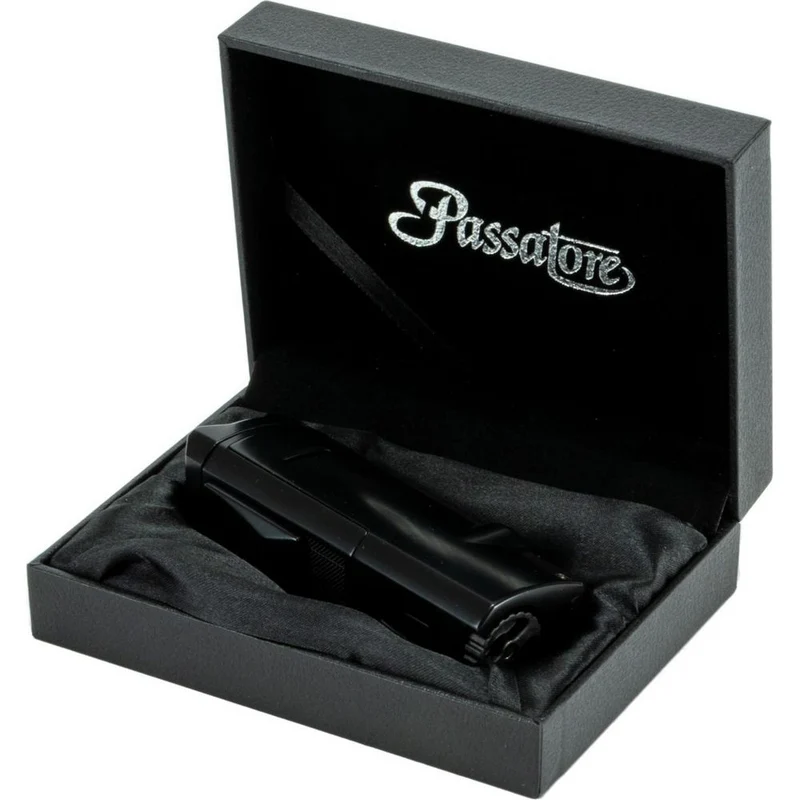 Cigar Lighter PASSATORE "Tobago" 3 Jet Flammer - Sort