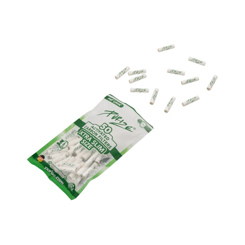 Purize Xtra Slim Size White – Aktivkohlefilter 6mm, 50 Stück