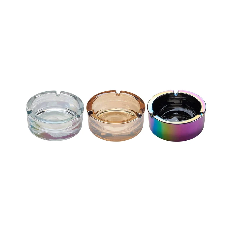 Champ Rainbow Glas Aschenbecher rund – Display, 8 Stk.