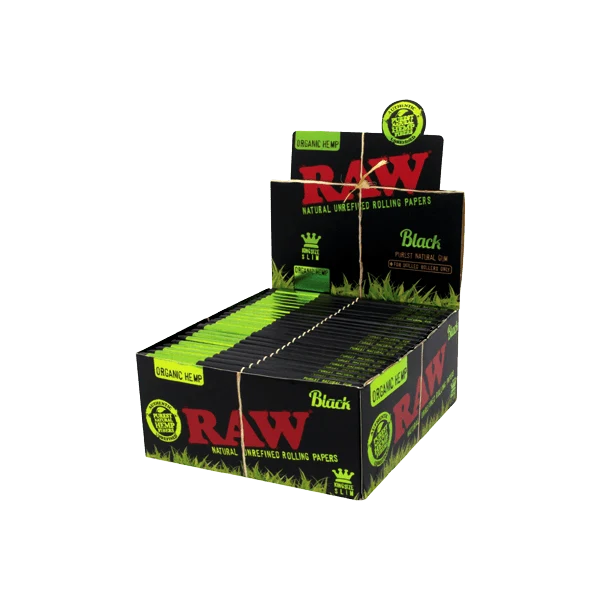 RAW Black Organic Hemp King Size Slim – Papers, 50 Stk.