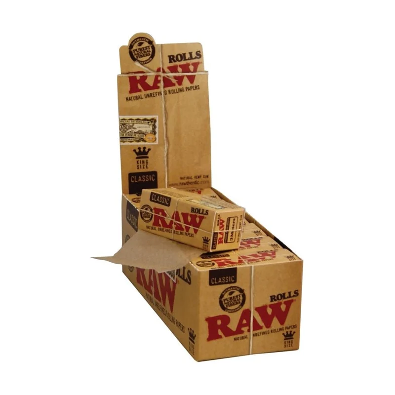 RAW Classic Rolls King Size Slim 3 m – Display 12 Stk.
