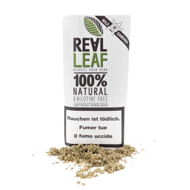 Real Leaf Wild Damiana Kräutermischung – Tabakersatz, 5x30 g