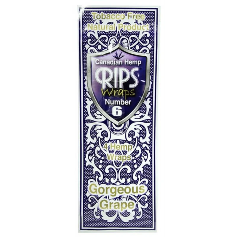 RIPS Canadian Hanf Blunt Wraps Gorgeous Grape (No. 6) – Box, 15 × 4 Wraps