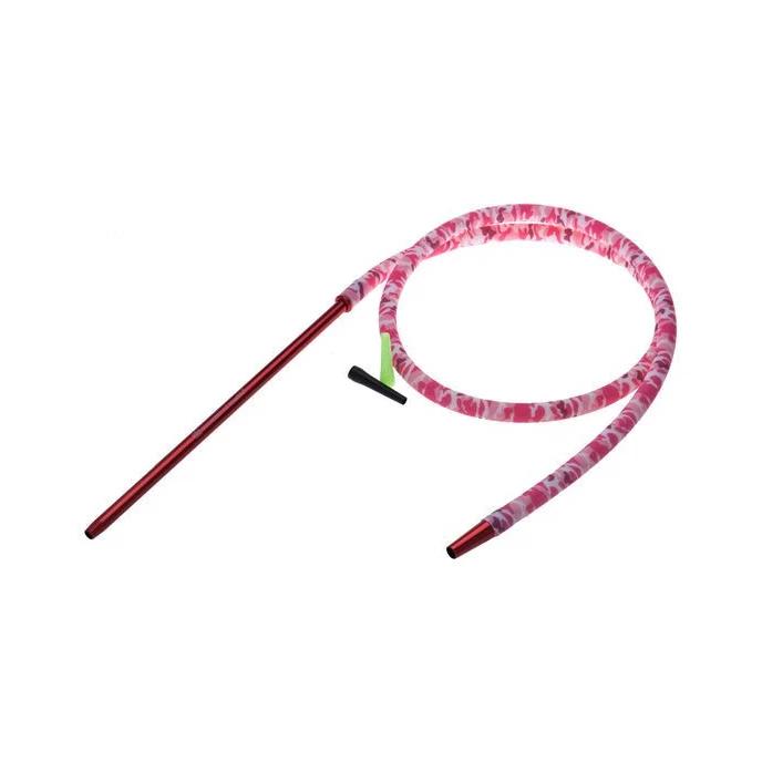 Al Malik Shisha Silikonschlauch Pink Camouflage – XL Mundstück, 1.5 m