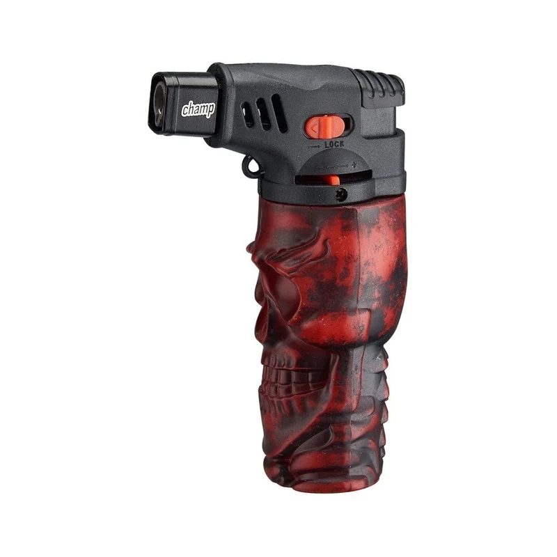 Champ Skull Feuerzeug Jetflame Blue – Display, 12 Stk.