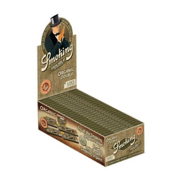 Smoking Organic Double Window Papers – Display, 25 Hefte à 120 Blatt