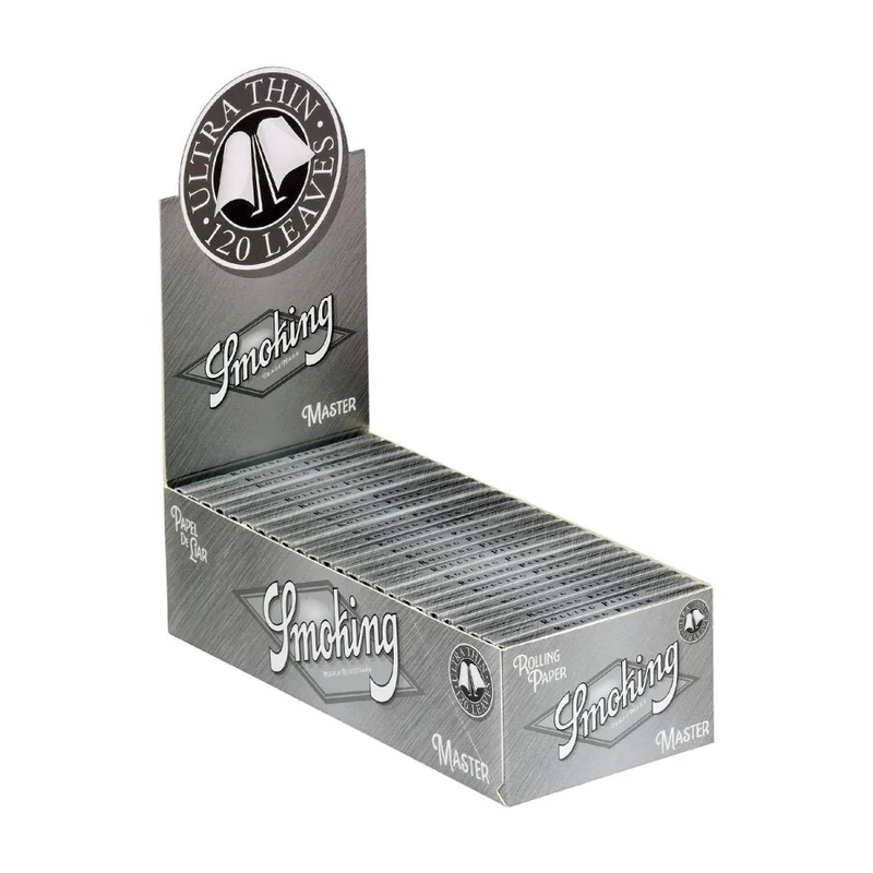 Smoking Silver Master Double Window Papers – Display, 25 Hefte à 120 Blatt