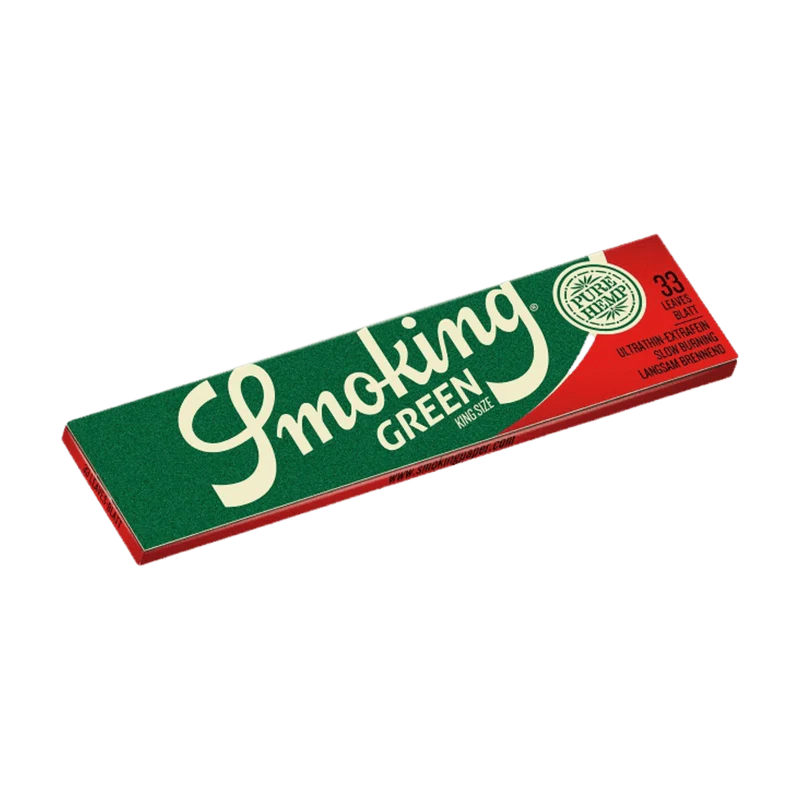 Smoking Green Hemp King Size Papers – Display, 50 Hefte à 33 Blatt