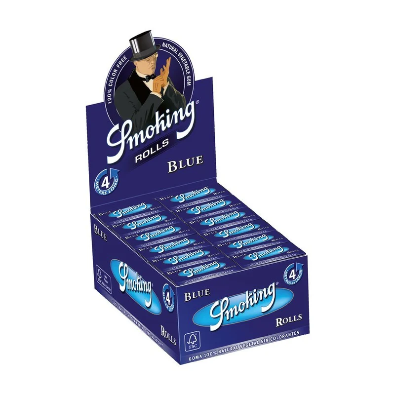 Smoking Blue Rolls King Size 4 m – Display, 24 Rollen