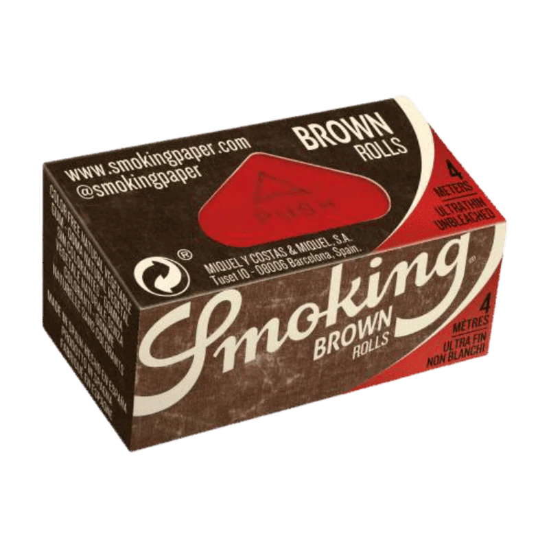 Smoking Brown Rolls Unbleached 4 m – Display, 24 Rollen