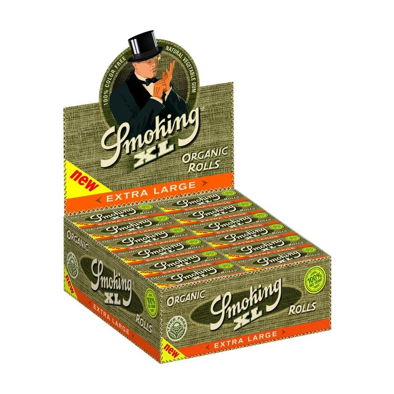 Smoking Organic Rolls XL 4 m – Display, 24 Rollen