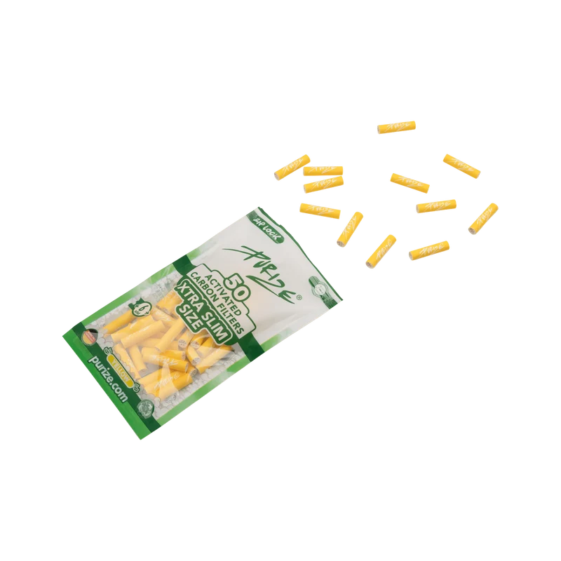Purize Xtra Slim Yellow – Aktivkohlefilter 6mm, 50 Stück