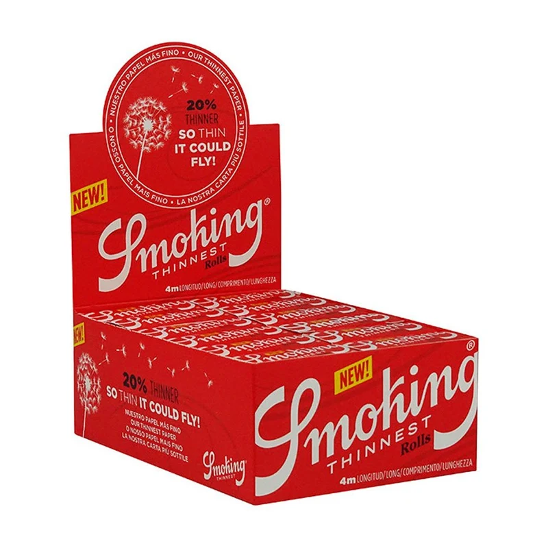 Smoking Thinnest Rolls Slim 4 m – Display, 24 Rollen
