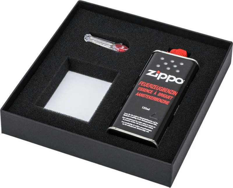 Gaveæske til Zippo Lighter med Benzin & Sten