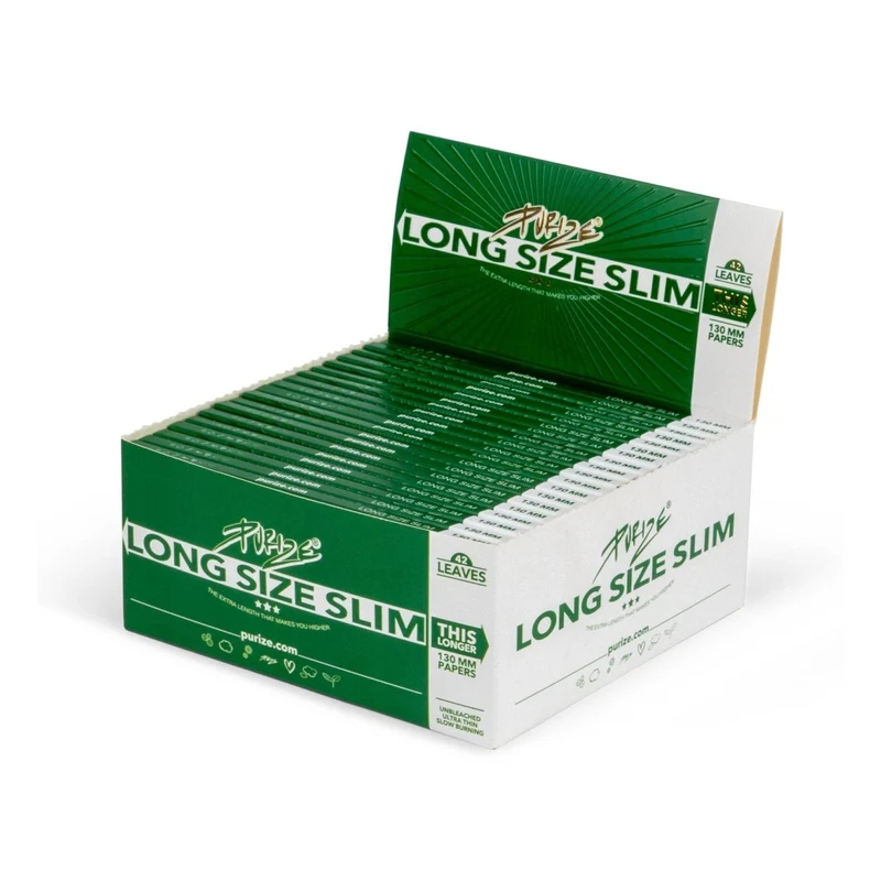 PURIZE Long Size Slim Papers – Display, 40 Hefte à 42 Blatt