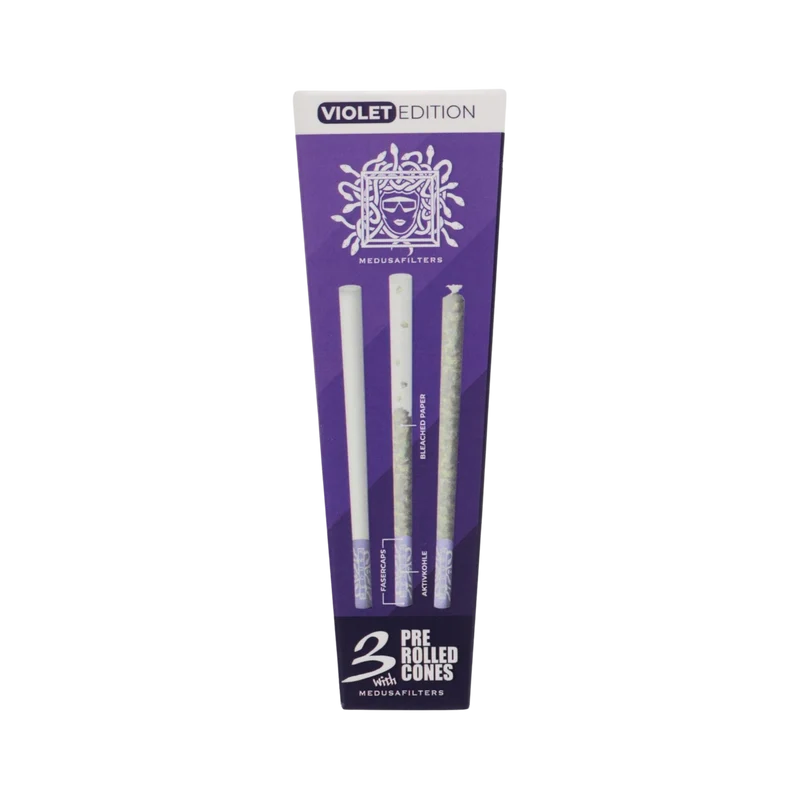 MedusaFilters Pre-Rolled Cones Violet – King Size Slim, 3er Box