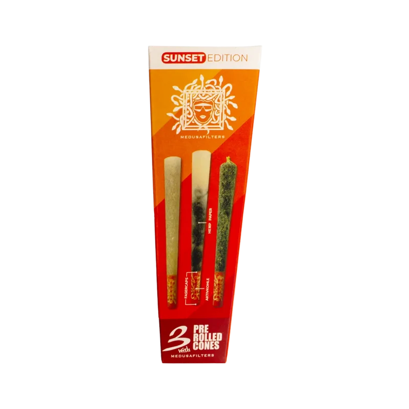 MedusaFilters Pre-Rolled Cones Sunset – King Size Slim, 3er Box