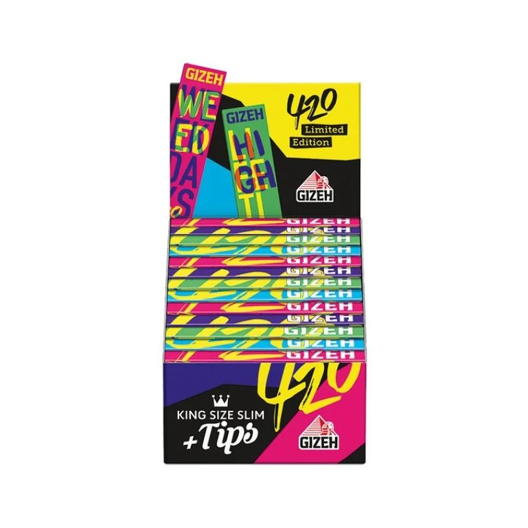 GIZEH Black 420 Edition King Size Slim Papers + Tips