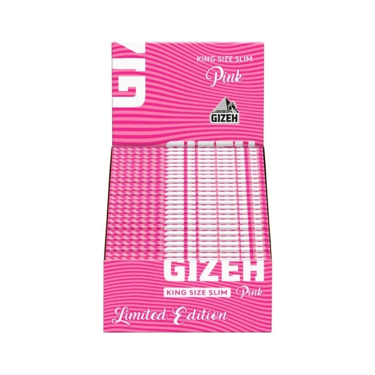 GIZEH Pink King Size Slim Papers – 34 Blatt