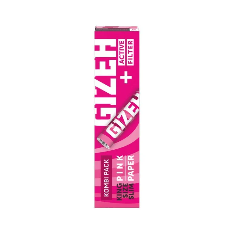 GIZEH Pink King Size Slim Papers + Active Filter 6mm