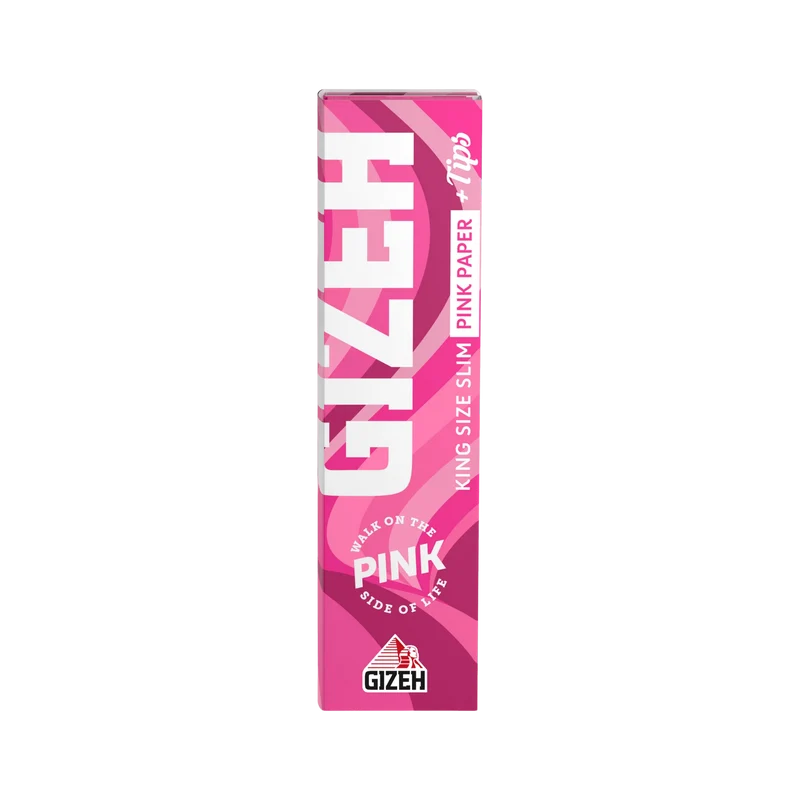 GIZEH Pink King Size Slim + Tips – Papers, 34 Blatt