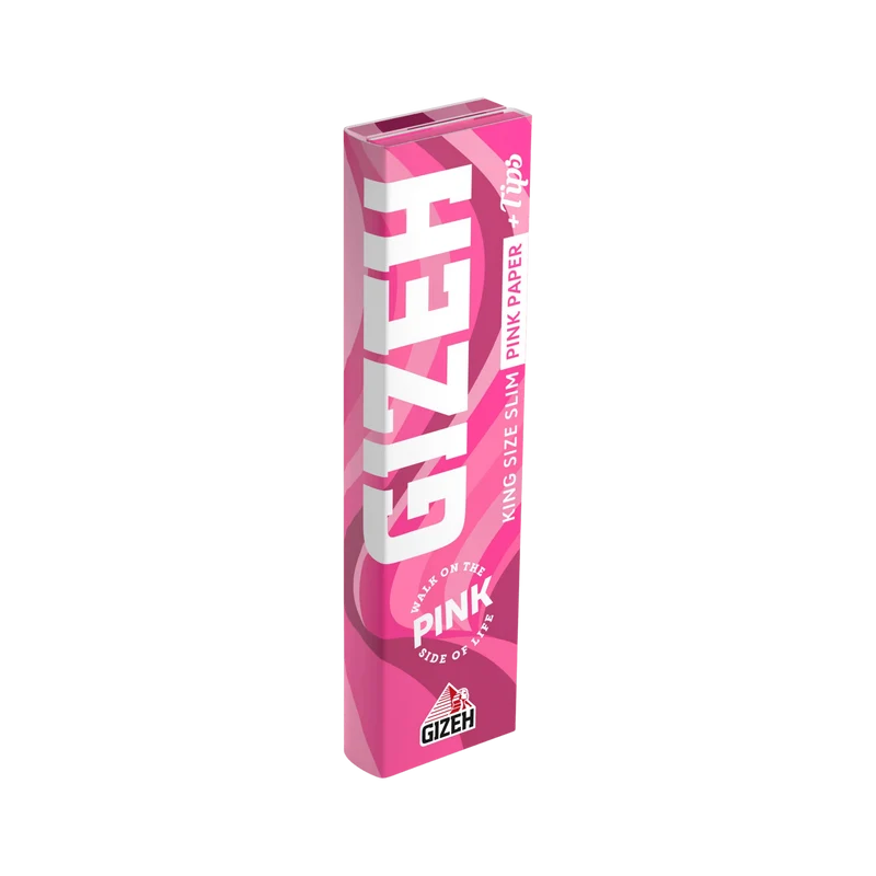 GIZEH Pink King Size Slim + Tips – Papers, 34 Blatt
