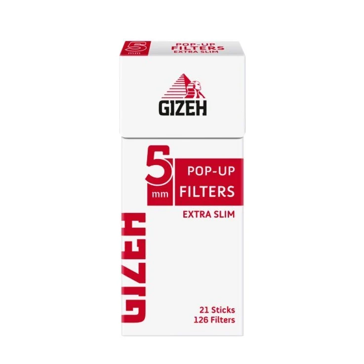 GIZEH Pop-Up Sticks Extra Slim – Zigarettenfilter, 126 Stück